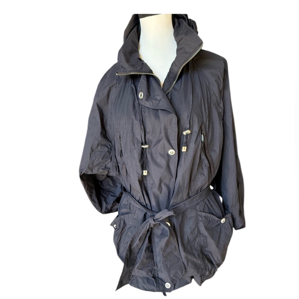COLE HAAN ladies, packable, black rain, jacket size medium excellent condition - Picture 2 of 13